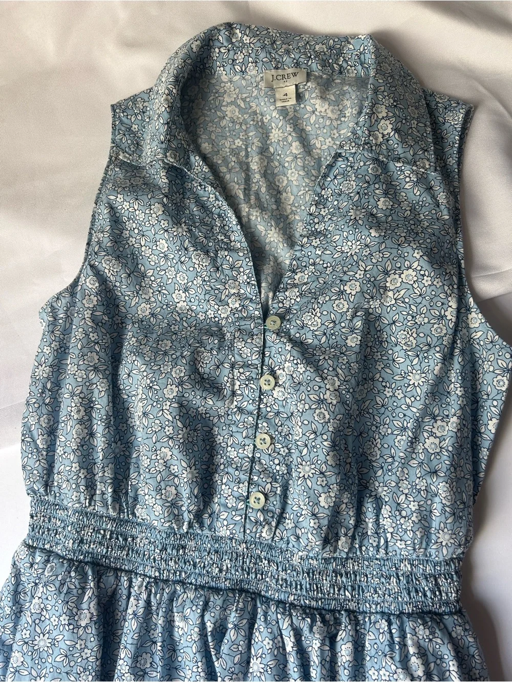 J. Crew Light Blue Floral Collared Midi Dress - Picture 3 of 6